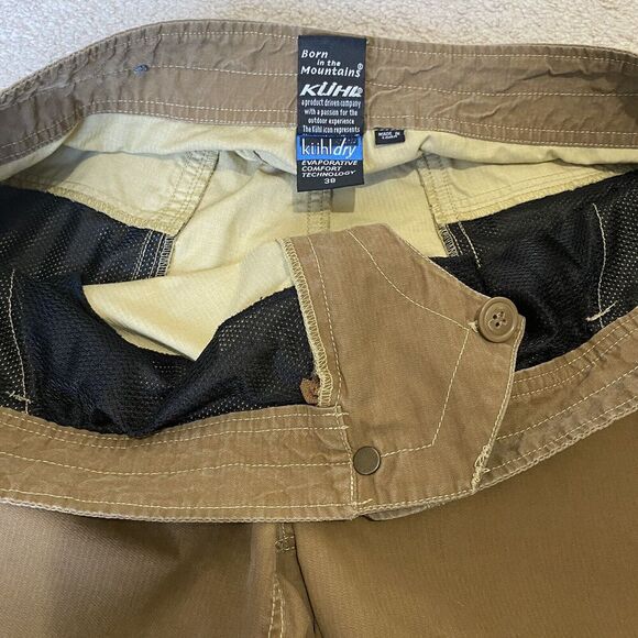 Kuhl Dry Renegade Utility Shorts Mens 38 Tan Mid Length Outdoor Hiking - Picture 7 of 8
